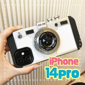 iPhone14pro　スマホケース　ストラップ付き　ショルダー　カメラ型 iPhoneケース