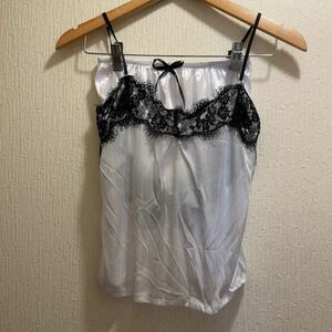  new goods * white ground black race camisole & flare pants * Home & Night wear * costume play clothes *M