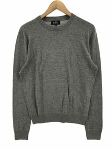 A.P.C. アーペーセー 綿混 クルーネック ニット セーター sizeXS/グレー ◆■ ☆ dib9 レディース