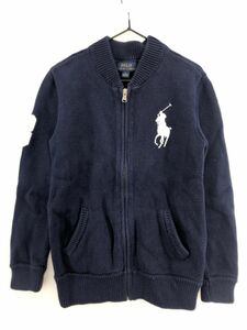 POLO RALPH LAUREN ポロ ラルフローレン 綿100% ロゴ刺 ジャケット 130cm 紺 ◇■ ☆ dib9 子供服