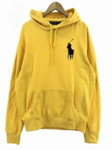 POLO RALPH LAUREN ポロ ラルフローレン 裏起毛 プルオーバー パーカー sizeM/イエロー ◇■ ☆ dib9 メンズ