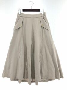 BABYLONE バビロン ウール100% Aライン 台形 スカート size38/グレージュ ◇■ ☆ dib9 レディース