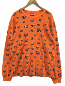 Supreme シュプリーム 総柄 カットソー sizeM/オレンジ ◇■◎ ☆ dic5 メンズ