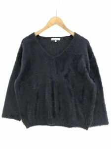 GLOBAL WORK グローバルワーク フェイクファー カットソー sizeM/紺 ◇■ ☆ dic5 レディース