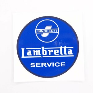 Sticker -LAMBRETTA Innocenti Lambretta Service 70mm- blue ステッカー リプロ品 イノチェンティ LI/TV/SX/GP/DL デカール