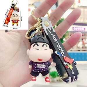  key holder strap new goods Crayon Shin-chan accessory black single goods 