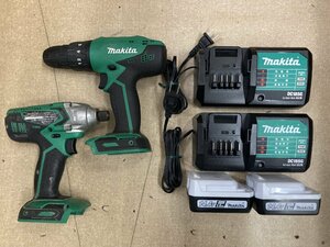 【中古品】makita(マキタ) [DIY]14.4vインパクトドライバ+ドライバドリルセット (1.5Ahバッテリx2/充電器x2) M695D/M850D　ITFX5TT0WERV