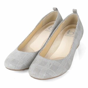 [USED]...... san check pattern pumps pumps gray canvas 24cm