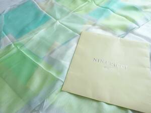 5223◎ニナリッチ　NINA RICCI　シルクスカーフ　美品　長方形ストール　韓国製　CHANG JOH チャンジョー　パステルカラー