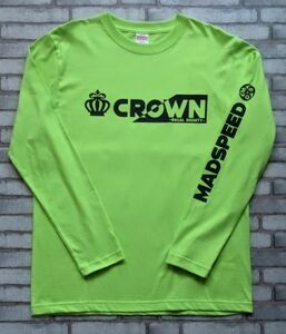 【MADSPEED】趣味Ｔシャツ 長袖 ライムグリーン クラウン クラウンクロスオーバー crown 王冠 ロンＴ 長袖 新品