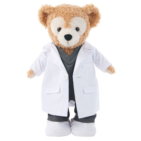 paomadei 810 White Coat Scrub Doctor Clothes Doctor Black Pean 43cm S Size ARA Handmade Costume for Duffy, character, disney, duffy