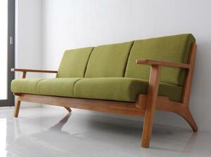  Northern Europe design tree elbow sofa Lulearu Leo 3P moss green 