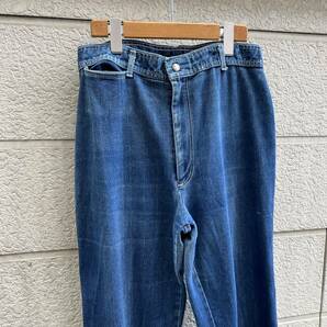 70s 80s USA製 デニムパンツ ジーンズ ジーパン PIZZAZZ カラフル ステッチ アメリカ製 古着 vintage ヴィンテージ デザインパンツの画像3