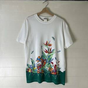 90s 00s USA古着 白 プリントTシャツ アートプリント 風景プリント BASIC EDITIONS アメリカ古着 vintage ヴィンテージ デザインTシャツ