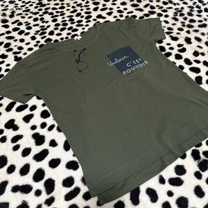 HUSHUSH メガネTシャツ　M カーキ　ワールド