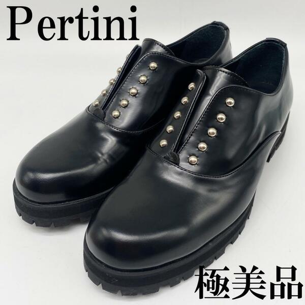 送料無料★【極美品】Pertini ペルティニ ローファー 本革 ブラック