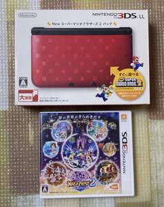 9A12★任天堂NINTENDO 3DS LL本体NEWスーパーマリオブラザース2パック+おまけソフト★本体美品★簡易動作確認済