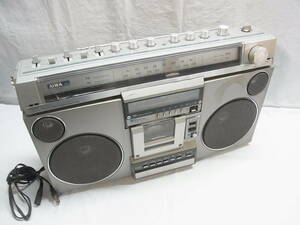 ▲AIWA CS75X AM/FM ステレオ ラジオ カセット レコーダー アイワ ラジカセ 2バンド 昭和レトロ AC/DC ACコードつき 受信OK 現状▲120