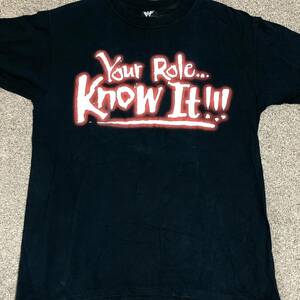 Vintage 2000 Your Role...Know it!!! - Your Mouth Shut It!!! The Rock / Dwayne Johnson / WWF ザ・ロック Tシャツ プロレス WWE
