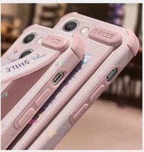 新品　iPhone 13 ケース　 ステラ・ルー　　うさぎ　ピンク　レザー 落下防止ストラップ付き フィルム付き_画像4