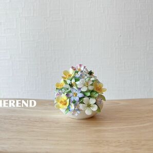 HEREND ヘレンド ミニチュア　陶器　置物　花