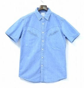 Mr.GENTLEMAN ミスタージェントルマン WESTERN DENIM S/S SHIRT 半袖デニムウエスタンシャツ L ショートスリーブ SHORT SLEEVE MISTER