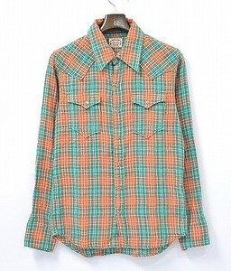 Marbles マーブルズ L/SL DOUBLE GAUZE CHECK SHIRTS ダブルガーゼチェックシャツ S ORANGE オレンジ LONG SLEEVE 長袖 WESTERN ウエスタン