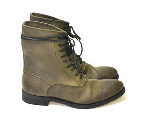 SAK （サク） Lace-up Boots Carf レースアップ ブーツ 編み上げ 40 BROWN KHAKI RYUSAKU HIRUMA レザー 本革 昼間 カーフ GUIDI