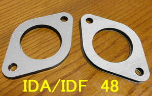 2個セット WEBERウェーバーIDF48/IDA48用 インシュレーター新品 キャブ/パッキン/ベーク/ガスケットΦ48パイ/キャブレター/フランジ