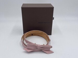 LOUIS VUITTON　ルイ・ヴィトン　ベルト　リボン　革　スペイン製　ピンク　箱付き　□b943