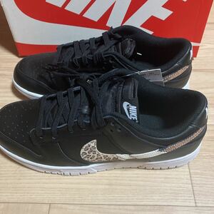 NIKE DUNK LOW SE WMNS ナイキ ダンク ロー ロウ レオパード柄 ヒョウ柄 11 28cm スニーカー 黒 ブラック 未使用 新品