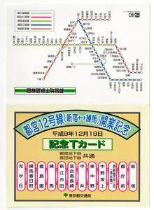 ★東京都交通局★都営12号線（新宿⇔練馬）開業記念　Tカード★台紙付★未使用★使用不可