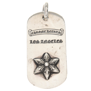 CHROME HEARTS クロムハーツ RAISED STAR DOGTAG レイズドスタードッグタグ ロサンゼルス限定シルバーネックレストップ シルバー