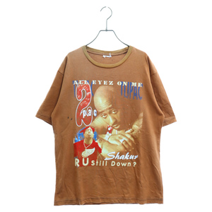 VINTAGE ヴィンテージ 00s 2PAC ALL EYEZ ON ME 2パック オールアイズオンミー 半袖カットソー プリントTシャツ ブラウン