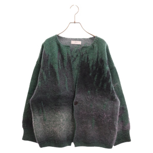 amachi アマチ 21AW Rainy Pattern Cardigan モヘヤレインパターンカーディガン グリーン 009KN-1