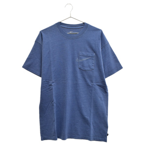 NIKE SB ナイキエスビー OverDyed Pocket Tee オーバーダイ サイドロゴ刺繍 ポケット付き半袖Tシャツ ブルー CW1466-469