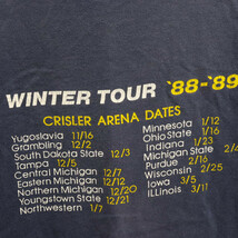 ヴィンテージ 80S ヴィンテージ ヘインズ グレイトフルデッド 88-89年 ウィンターツアー ミシガンデッド プリント半袖Tシャツ ネイビー_画像3