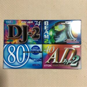 TDK DJ2 74.CDing2 80.BEAM2 54.AD2 40 ハイポジション　カセットテープ4本セット【未開封新品】★