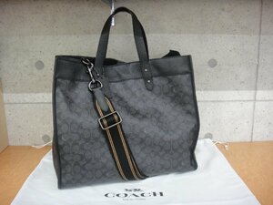 59312RT【本物保証】 COACH コーチ キャンバス×レザー 2way フィールド トート 40 シグネチャー C7674