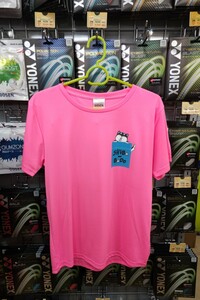 [GOSEN T-shirt S]GOSEN( Gosen ) T-shirt neon pink S new goods unused tag attaching badminton tennis 