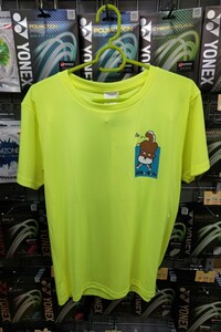 [GOSEN T-shirt S]GOSEN( Gosen ) T-shirt neon yellow S new goods unused tag attaching badminton tennis 