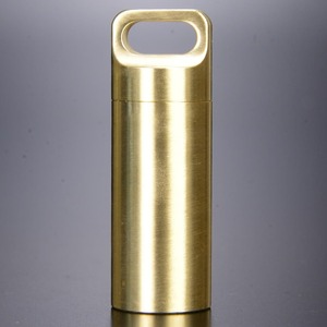 防水カプセル 真鍮 ペンダントトップ 薬ケース [ Mサイズ ] ペンダントヘッド ネックレス ブロンズ メディカル 救急