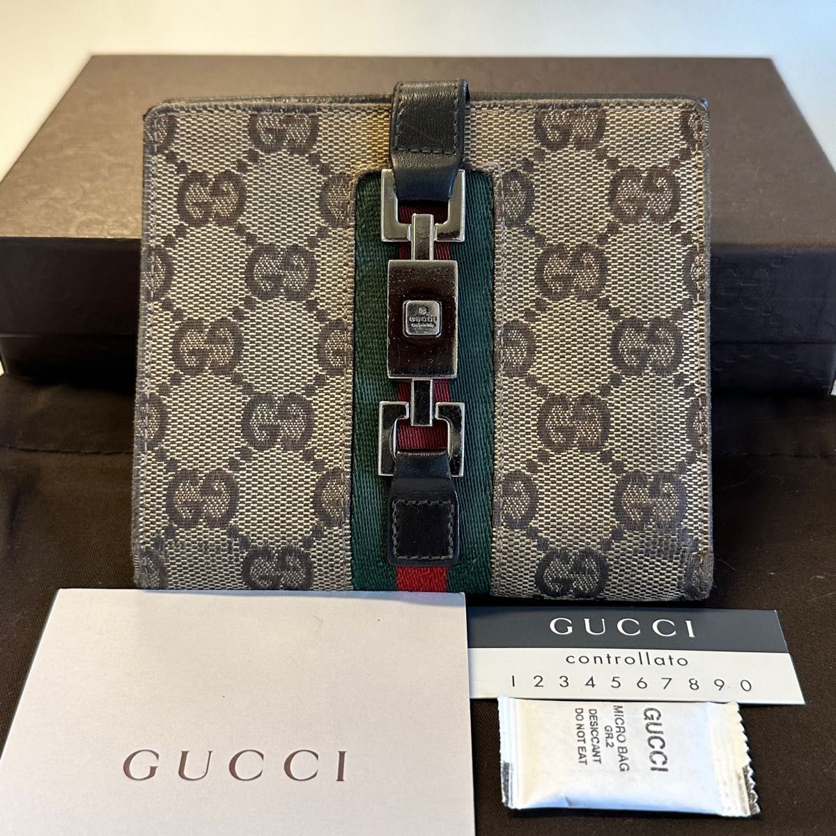 GUCCI グッチ ジャッキー GGキャンバス 財布 二つ折り財布 レディース