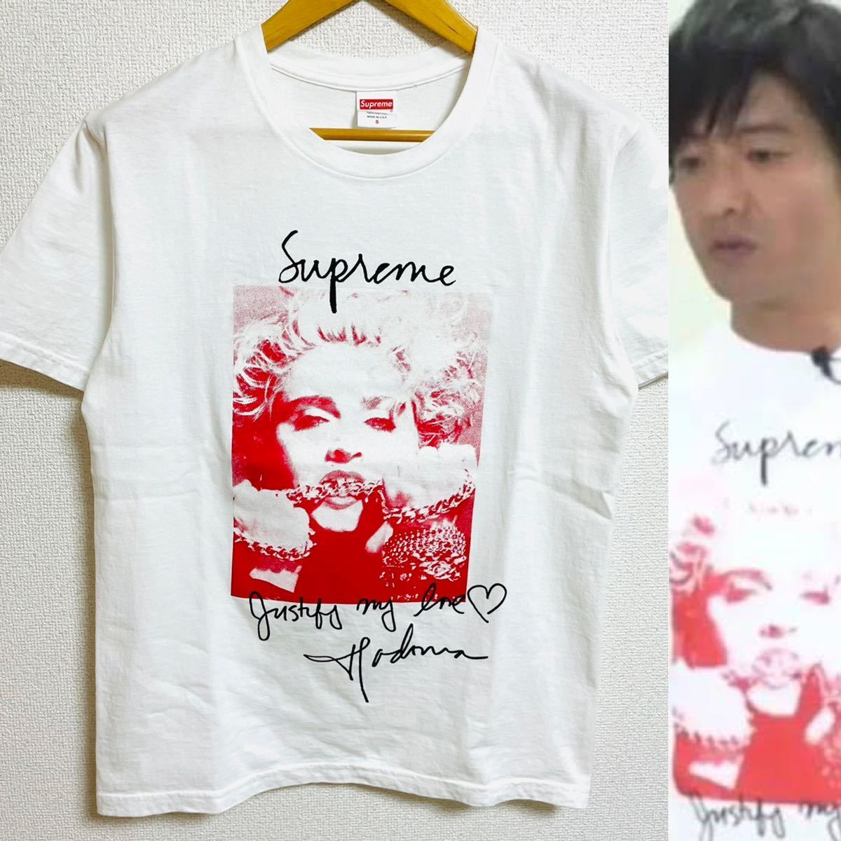 木村拓哉着用】シュプリーム☆タイツプリントロゴ入りtシャツ 希少XL