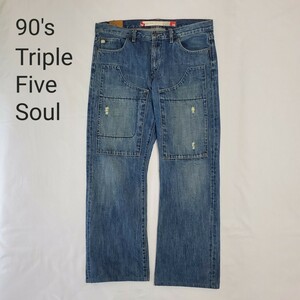 90～00s Triple Five Soul トリプルファイブソウル ダブルニー ワイドバギーパンツ