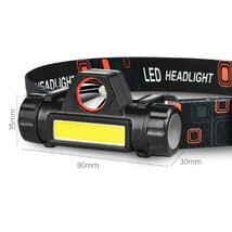 2個セット LEDヘッドライト USB充電式 90°回転 キャンプ夜釣り登山 黒_画像5