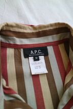 フランス製 A.P.C ノースリーブ ワンピース / レディース M コットン バーガンディ ブラウン ストライプ ロング T2-07014-9176_画像9