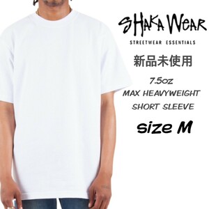 新品未使用 シャカウェア 7.5 マックスヘビーウェイト 無地 Tシャツ 白 Mサイズ ホワイト SHAKA WEAR MAX HEAVYWEIGHT S/S