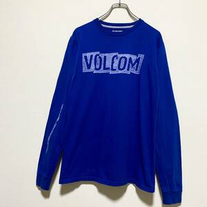 アメリカ古着　VOLCOM ボルコム　長袖　Ｔシャツ　ロンＴ　両面プリント　クルーネック　ブルー　Ｓサイズ　【P299】