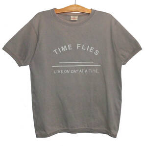 ☆GOOD WEAR グッドウェア TIME ELIES ヘビーウェイト USA製 天竺コットン クルーネック Tシャツ Lサイズの画像1